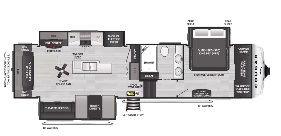 2024 KEYSTONE COUGAR 316RLS, , floor-plans-day image number 0